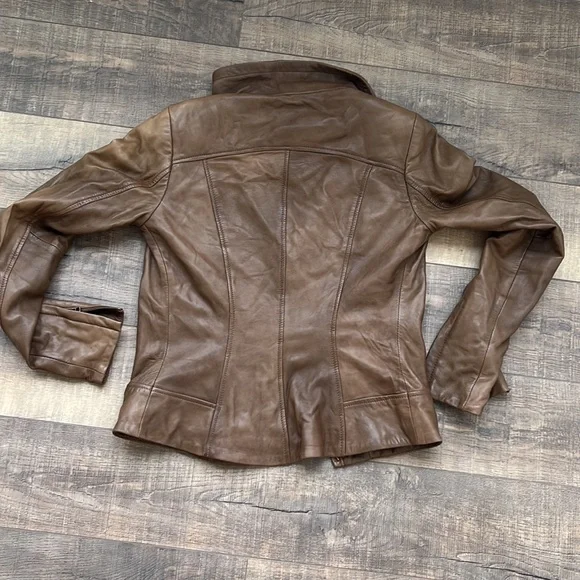 Real brown leather jacket - Picture 6 of 6